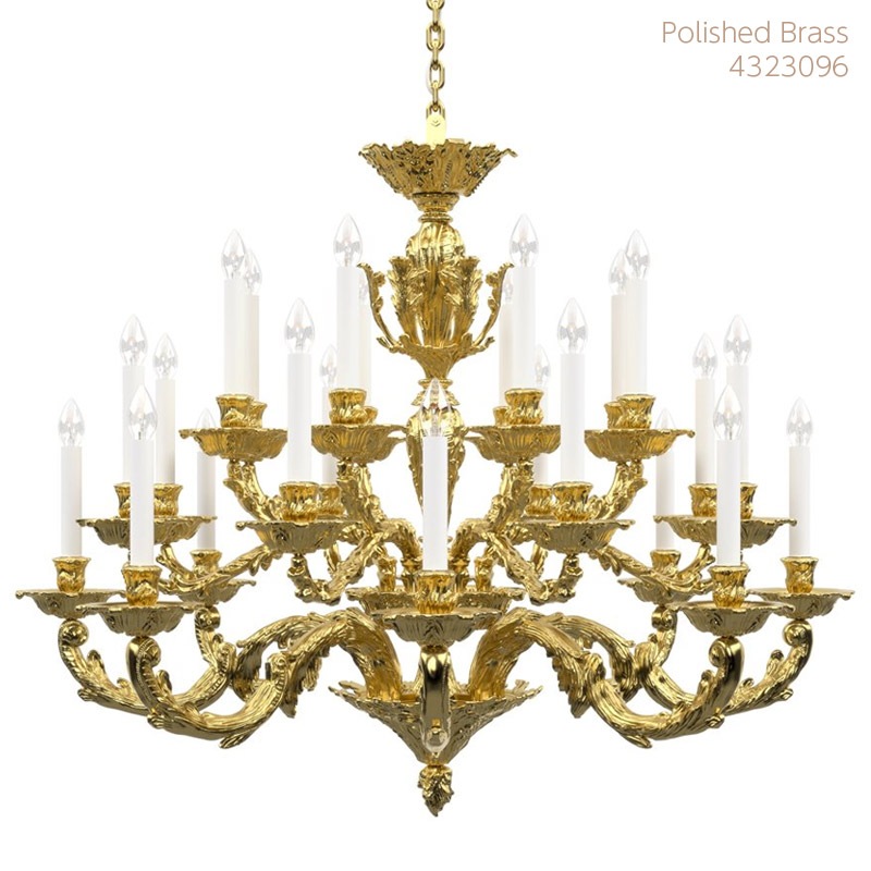 【Preciosa】「Louis L」シャンデリア 24灯 ゴールド（W1110×H930mm）
