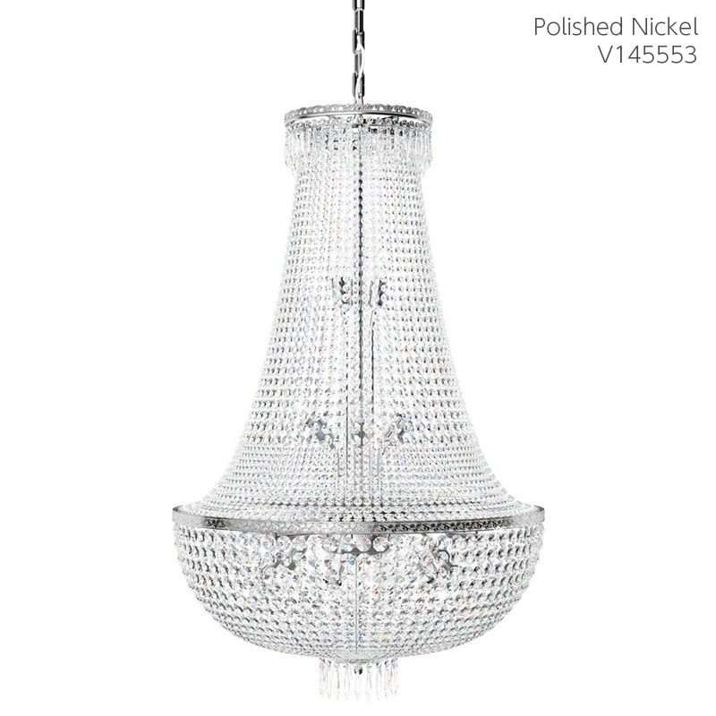 【Preciosa】「George M」エンパイアスタイル クリスタルシャンデリア 21灯 クローム（W750×H1190mm）