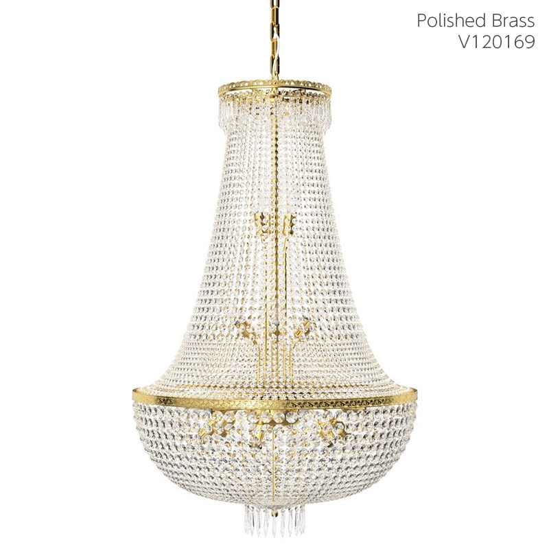 【Preciosa】「George M」エンパイアスタイル クリスタルシャンデリア 21灯 ゴールド（W750×H1190mm）