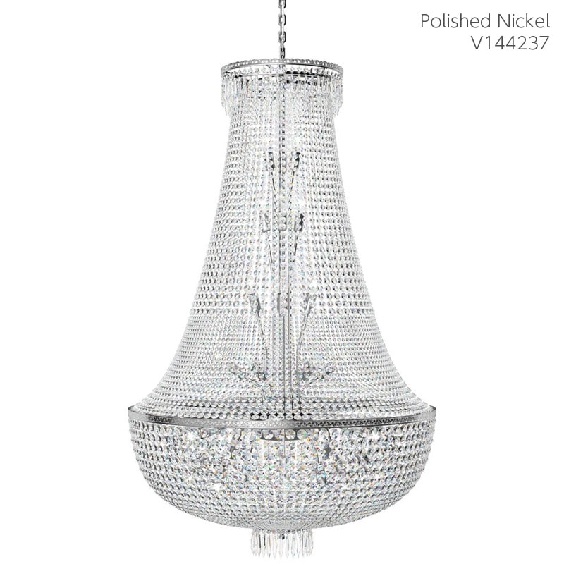 【Preciosa】「George L」エンパイアスタイル クリスタルシャンデリア 38灯 クローム（W1000×H1680mm）