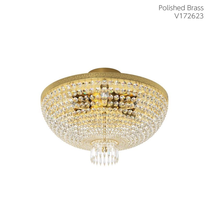 【Preciosa】「George S」クリスタルシーリングシャンデリア 6灯 ゴールド（W520×H360mm）