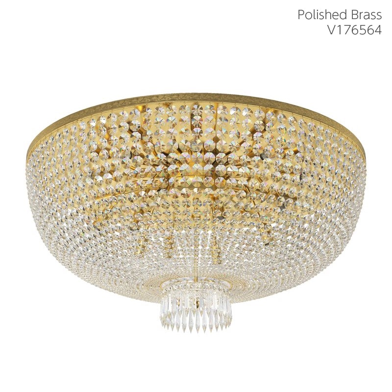 【Preciosa】「George L」クリスタルシーリングシャンデリア 20灯 ゴールド（W1000×H600mm）