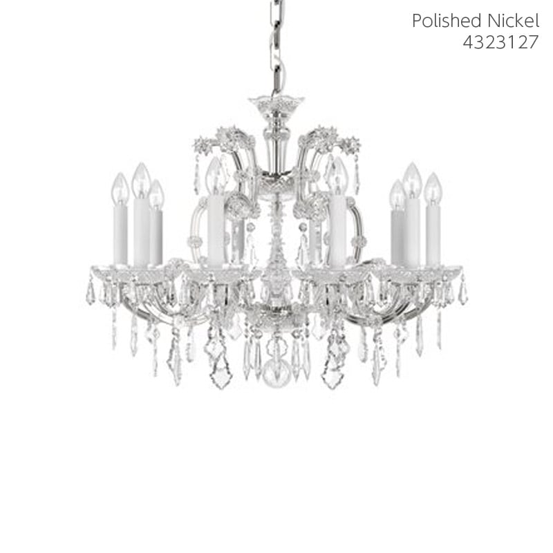 【Preciosa】「Maria Theresa XS」クリスタルシャンデリア 10灯 クローム（W690×H590mm）
