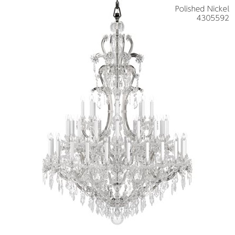 【Preciosa】「Maria Theresa XL」クリスタルシャンデリア 48灯 クローム（W1320×H1930mm）