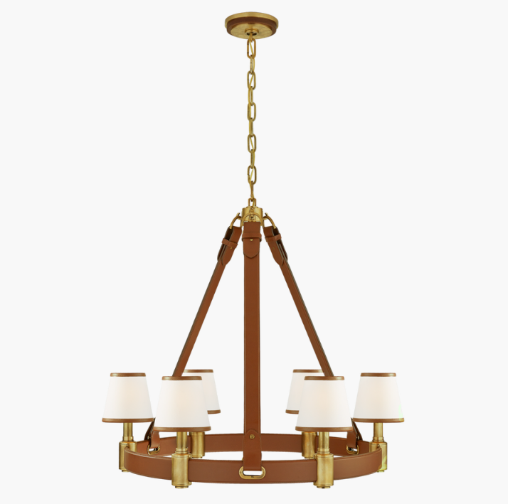 アメリカ・モダンシャンデリア「Riley Medium Ring Chandelier」6灯　ブラウン（φ915×H813mm）