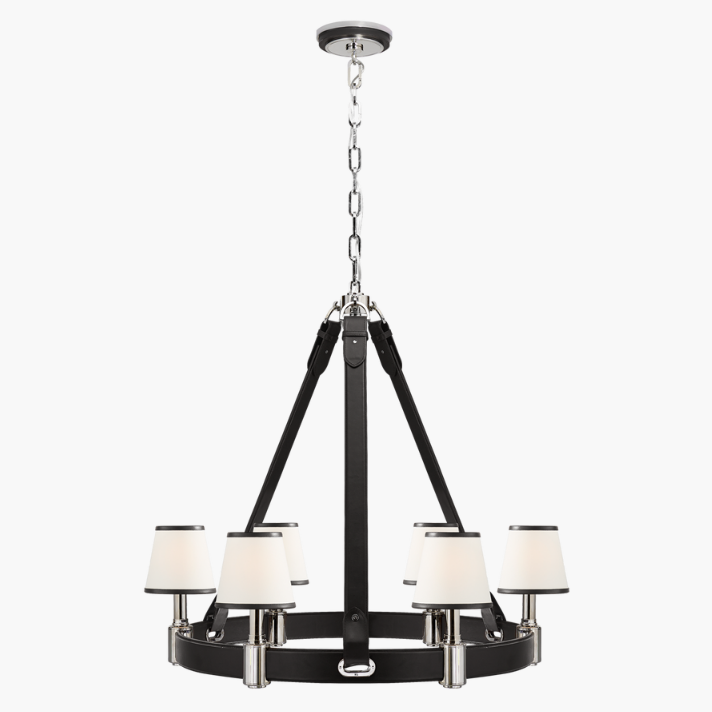 アメリカ・モダンシャンデリア「Riley Medium Ring Chandelier」6灯　ダークブラウン（φ915×H813mm）