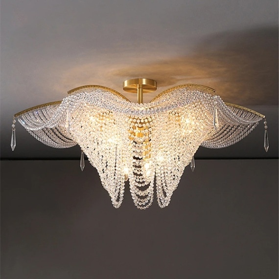 デザイン照明　クリスタルバタフライペンダントライト　Aタイプ（φ650／850mm）