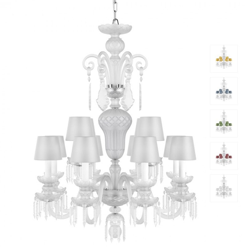 【Preciosa】「Rudolf XS CONTEMPORARY COLOUR」シェードクリスタルシャンデリア 12灯 クローム（W750×H1000mm）