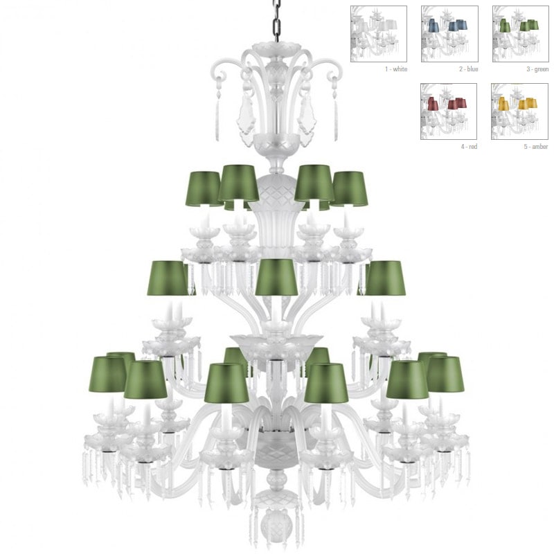 【Preciosa】「Rudolf XL CONTEMPORARY COLOUR」シェードクリスタルシャンデリア 24灯 クローム（W1200×H1600mm）