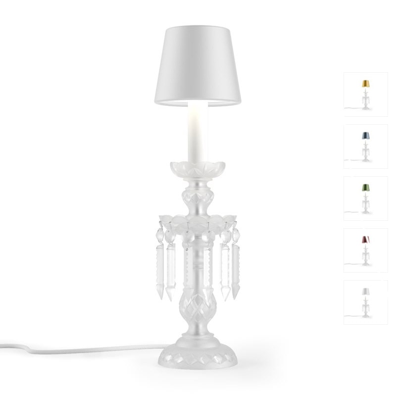 【Preciosa】「Rudolf S CONTEMPORARY COLOUR」シェードクリスタルテーブルライト 1灯 クローム（W120×H460mm）