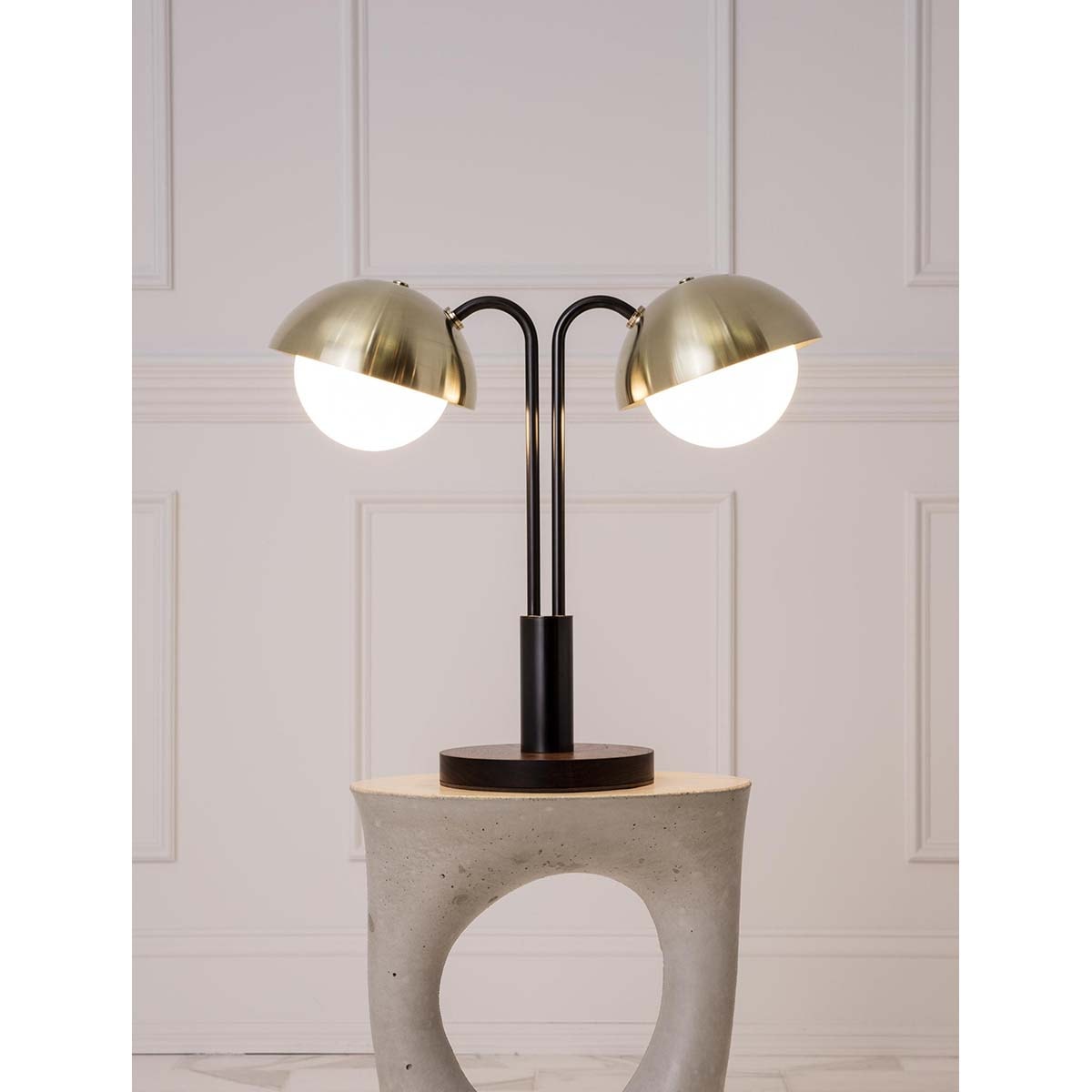 【ALLIED MAKER】アメリカ・インテリア照明「Double Dome Table Lamp」テーブルライト カスタムカラー 2灯 (W204×D502×H470mm)
