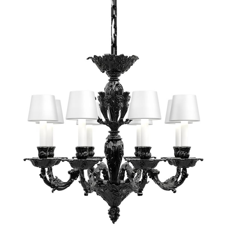 【Preciosa】「Louis XS CONTEMPORARY COLOUR」シャンデリア 8灯 ブラック（W750×H710mm）