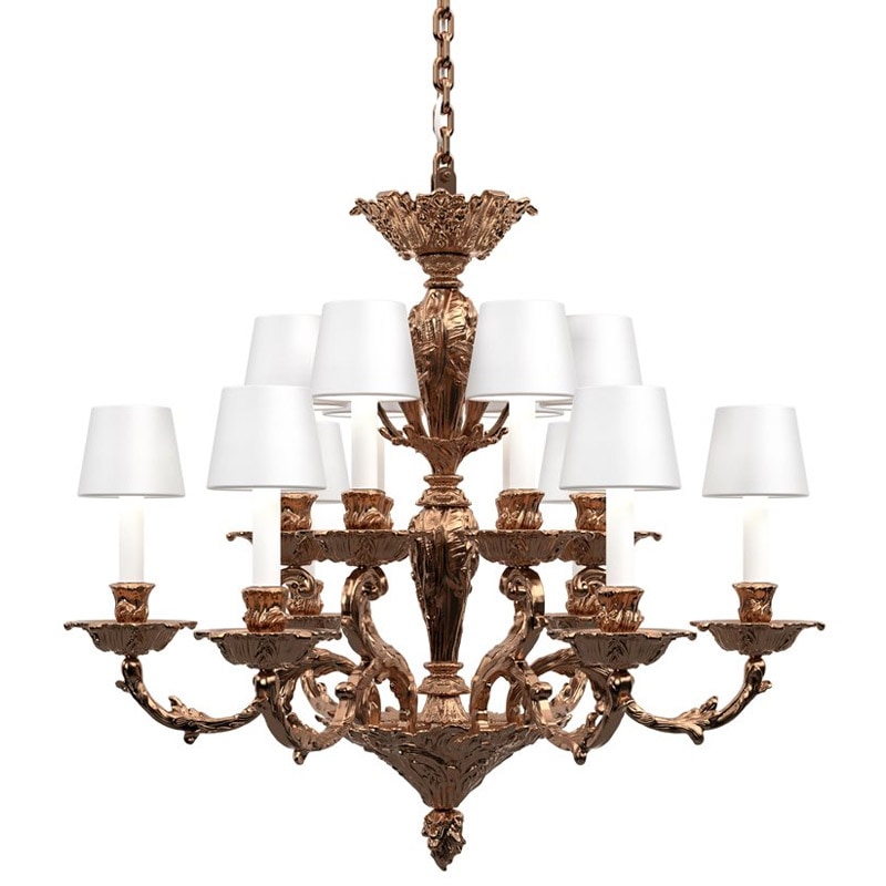 【Preciosa】「Louis S CONTEMPORARY COLOUR」シャンデリア 12灯 コッパー（W850×H780mm）