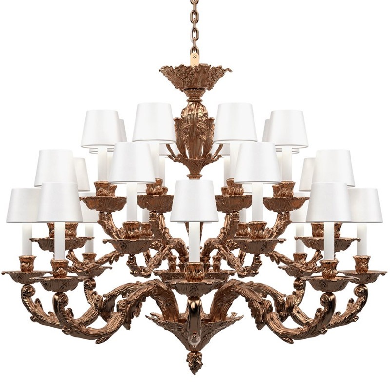 【Preciosa】「Louis L CONTEMPORARY COLOUR」シャンデリア 24灯 コッパー（W1110×H930mm）