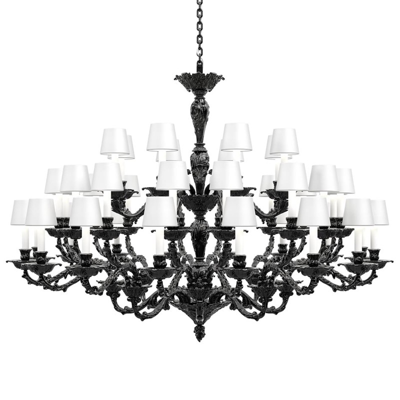 【Preciosa】「Louis XL CONTEMPORARY COLOUR」シャンデリア 40灯 ブラック（W1550×H1150mm）