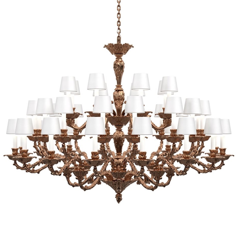 【Preciosa】「Louis XL CONTEMPORARY COLOUR」シャンデリア 40灯 コッパー（W1550×H1150mm）