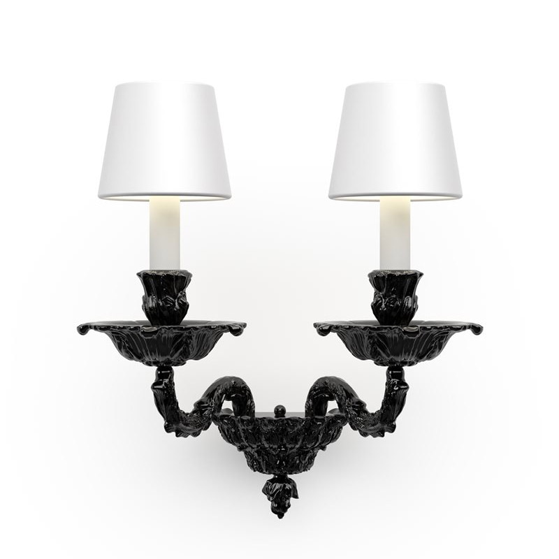 【Preciosa】「Louis S CONTEMPORARY COLOUR」ウォールライト 2灯 ブラック（W350×D200×H390mm）