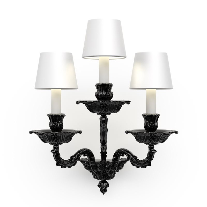 【Preciosa】「Louis M CONTEMPORARY COLOUR」ウォールライト 3灯 ブラック（W380×D240×H470mm）