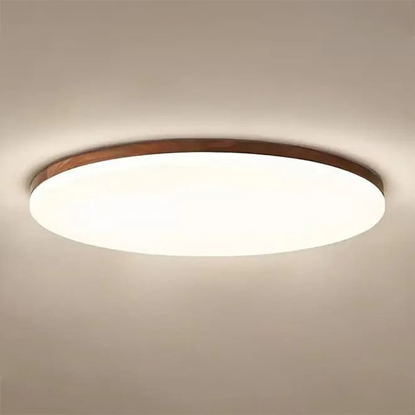 【リーズナブル】デザイン照明　モダンウッドシーリングライト　ブラウン（φ380／480mm） 