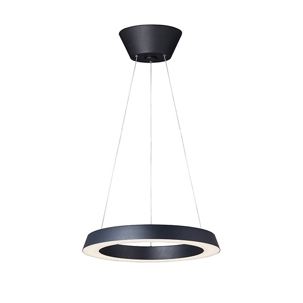 ループLEDペンダンライト「Loop LED-pendant light」1灯・ブラック／ホワイト（φ490×H93mm）
