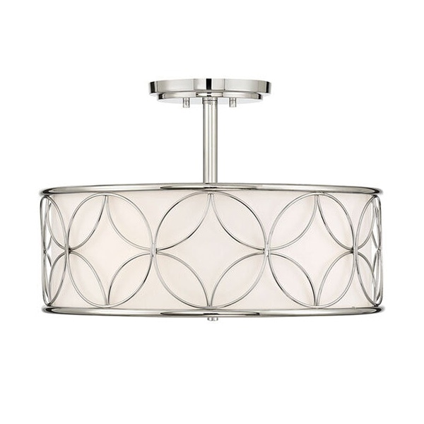 【SAVOY HOUSE】アメリカ・ デザインシーリングライト 4灯・Polished Nickel（φ508×H343mm）