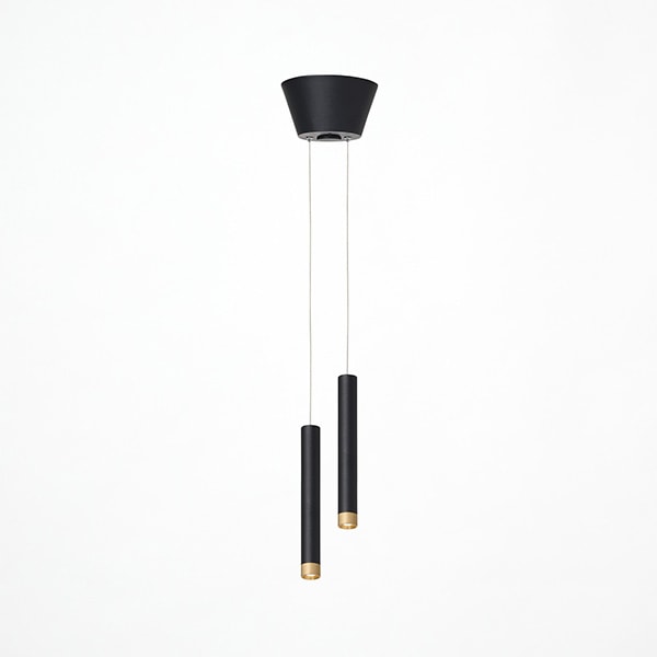 クラブ 2 LEDペンダントライト「Club 2 LED-pendant light」2灯・ブラック／ホワイト（φ30×H240mm）