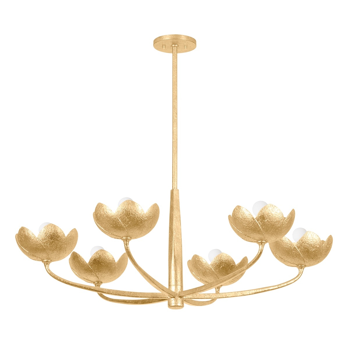 【TROY】アメリカ・デザイン照明 シャンデリア「Arcata」6灯  VINTAGE GOLD LEAF（Φ1004×H381mm）