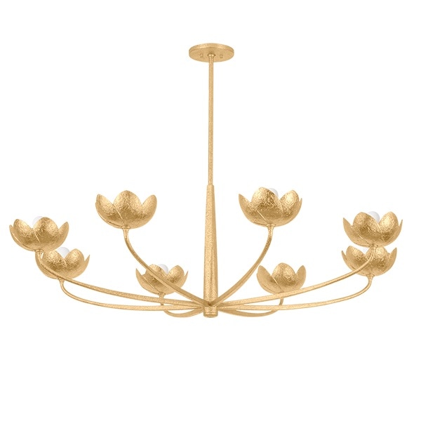 【TROY】アメリカ・デザイン照明 シャンデリア「Arcata」8灯  VINTAGE GOLD LEAF（Φ1397×H464mm）