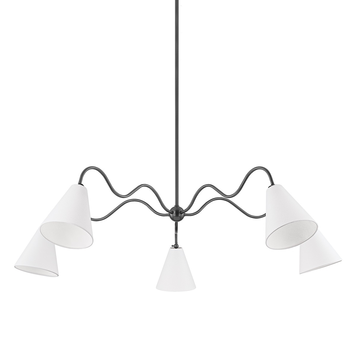 【MITZI】アメリカ・デザインシャンデリア「Onda」5灯 ブラック（Φ1601×H362mm）