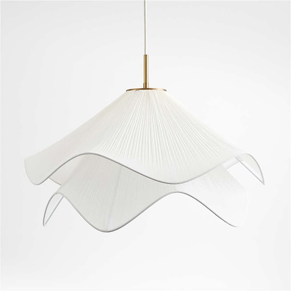 アメリカ・デザイン照明　シェードペンダントライト「Lia」Ivory・1灯（φ762×H546mm）