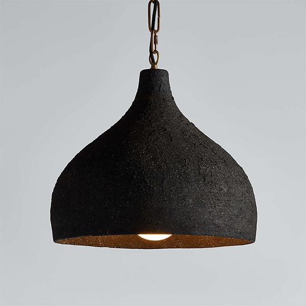 アメリカ・デザイン照明　セラミックペンダントライト「Corfu」Large・Black・1灯（φ457×H381mm）