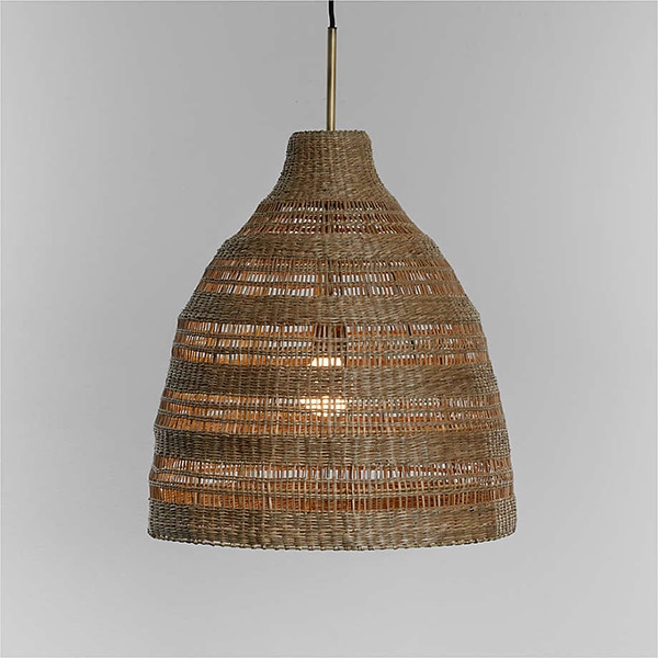 アメリカ・デザイン照明　編み込みペンダントライト「Nossa」Medium・Natural・1灯（φ508×H559mm）