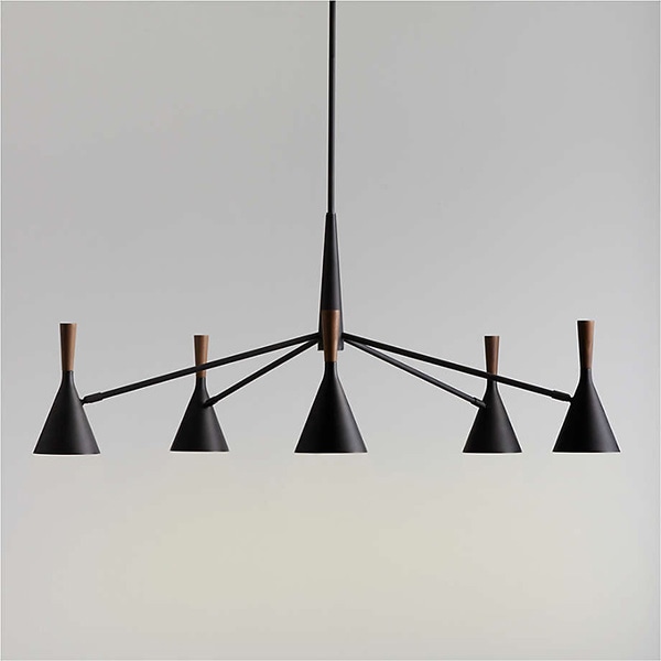 アメリカ・デザイン照明　モダンペンダントライト「Weston」Black・5灯（φ1143×H483mm）