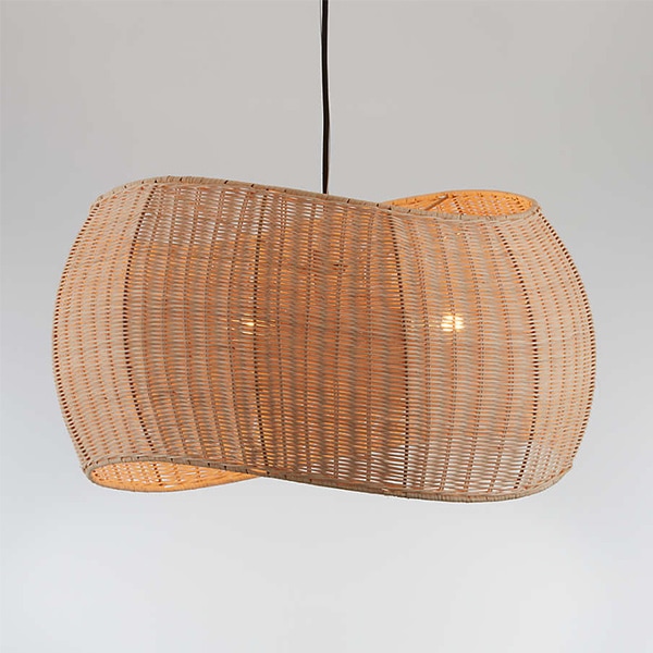 アメリカ・デザイン照明　ラタンシェードペンダントライト「Althea」3灯（φ660×H391mm）