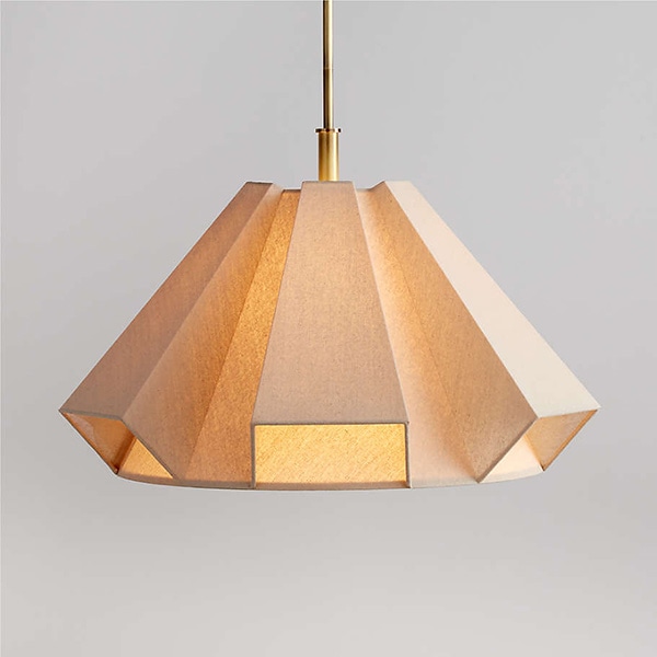 アメリカ・デザイン照明　ファブリックシェードペンダントライト「Gavin」1灯（φ660×H425mm）