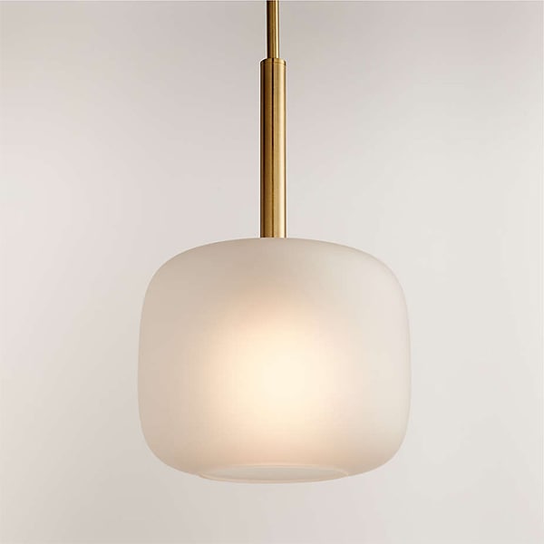 アメリカ・デザイン照明　ガラスシェードペンダントライト「Colombe」Brass・1灯（φ254×H203mm）