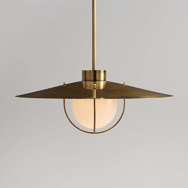 アメリカ・デザイン照明　モダンペンダントライト「Penny」Brass・1灯（φ524×H220mm）