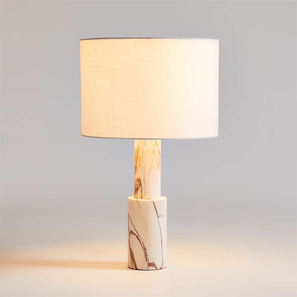 アメリカ・デザイン照明　モダン大理石テーブルライト「Jorgen」2灯（φ406×H711mm）