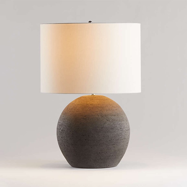 アメリカ・デザイン照明　モダンラウンドテーブルライト「Esphera」Grey・1灯（φ400×H681mm）