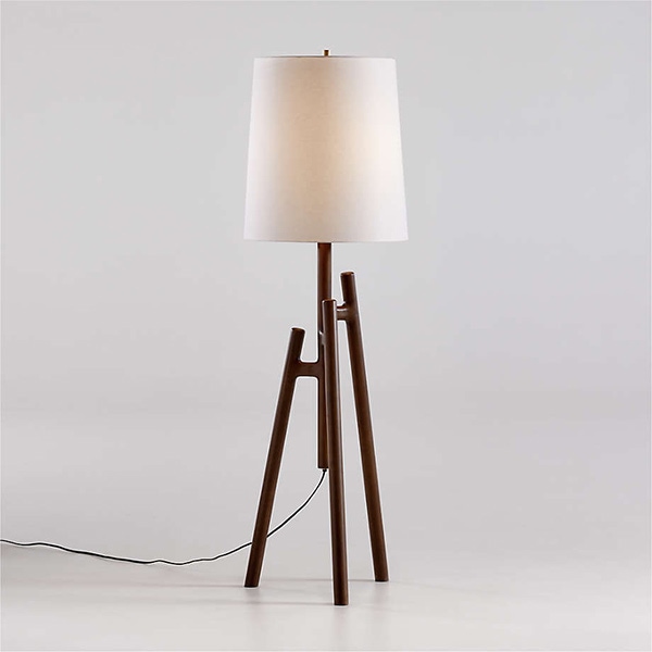 アメリカ・デザイン照明　モダンフロアランプ「Lockeland」Walnut・2灯（φ544×H1702mm）