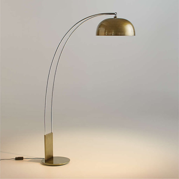 アメリカ・デザイン照明　モダンメタルフロアランプ「Marino」Brass・1灯（W1200×H1835mm）