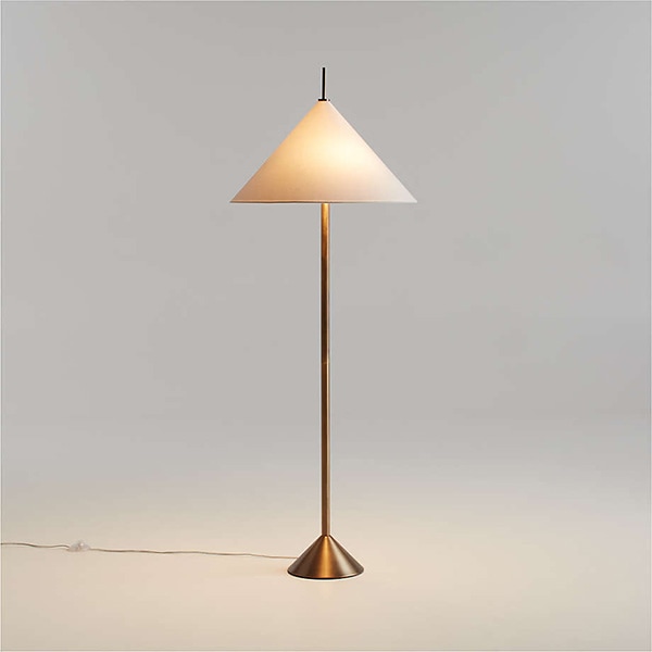 アメリカ・デザイン照明　モダンメタルフロアランプ「Seymour」Brass・2灯（φ546×H1486mm）