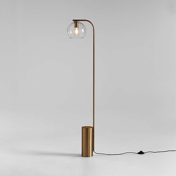 アメリカ・デザイン照明　モダンフロアランプ「Arren」Brass・1灯・Round（W305×H1420mm）