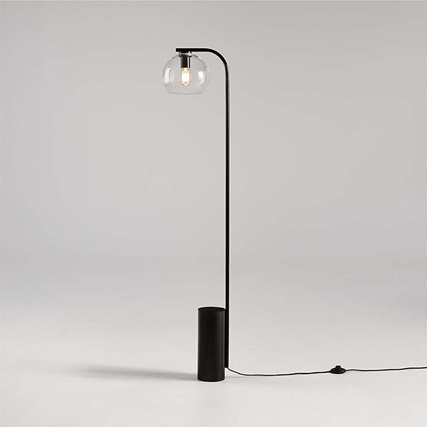 アメリカ・デザイン照明　モダンフロアランプ「Arren」Black・1灯・Round（W305×H1420mm）