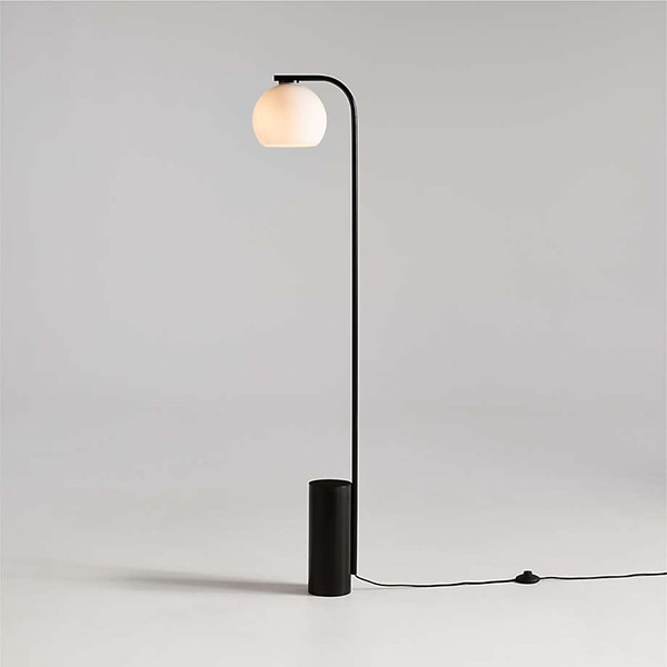 アメリカ・デザイン照明　モダンフロアランプ「Arren」Black・1灯・Round（W305×H1420mm）