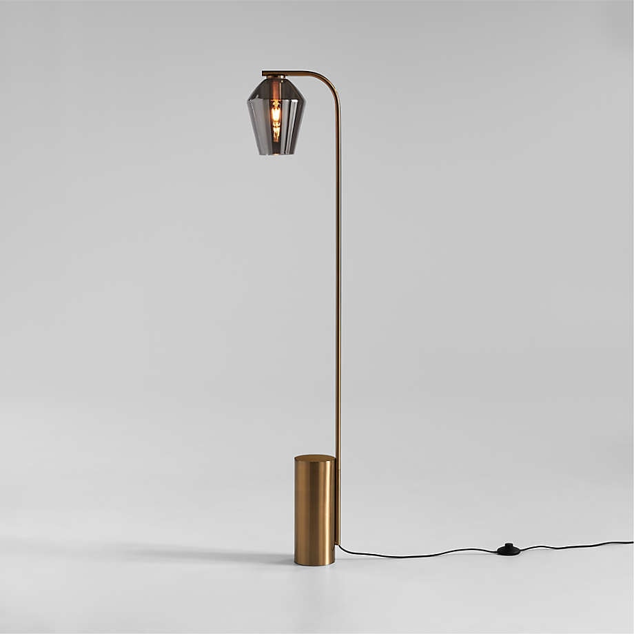 アメリカ・デザイン照明　モダンフロアランプ「Arren」Brass・1灯・Angled（W288×H1420mm）