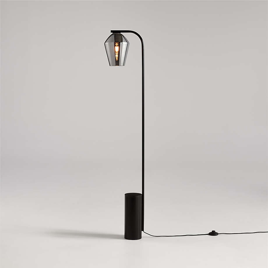 アメリカ・デザイン照明　モダンフロアランプ「Arren」Black・1灯・Angled（W288×H1420mm）