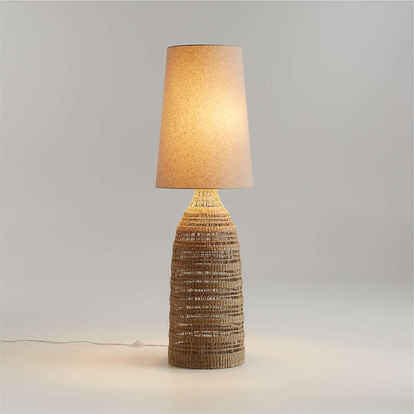アメリカ・デザイン照明　シーグラスフロアランプ「Nossa」Natural・1灯（φ457×H1460mm）