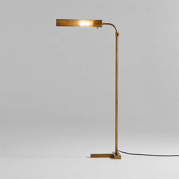 アメリカ・デザイン照明　モダンアンティークフロアランプ「Fleming」Brass・1灯（W406×H1220mm）