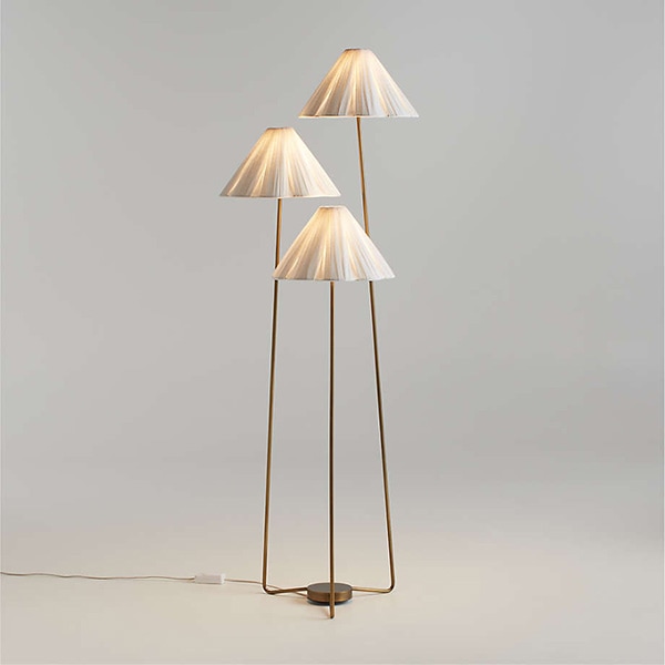アメリカ・デザイン照明　モダンメタルフロアランプ「Alva」Brass・3灯（φ654×H1804mm）